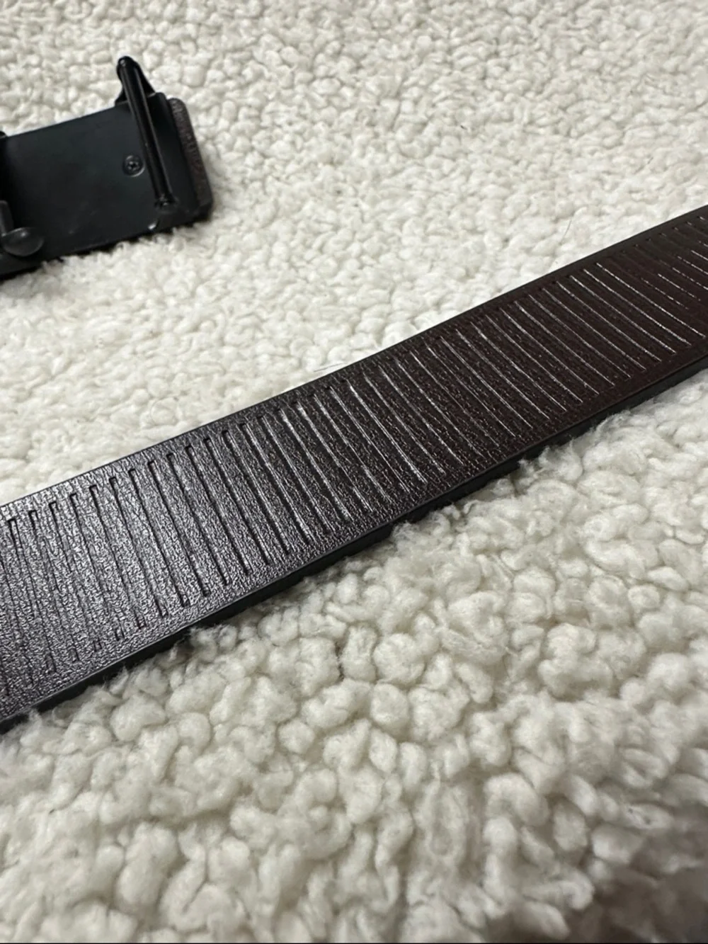 NWOT Black Rachet Belt,Vegan Leather Sleek Matte Black, Silver accent Buckle 48